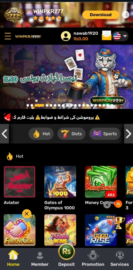 Winpkr777 Game Login